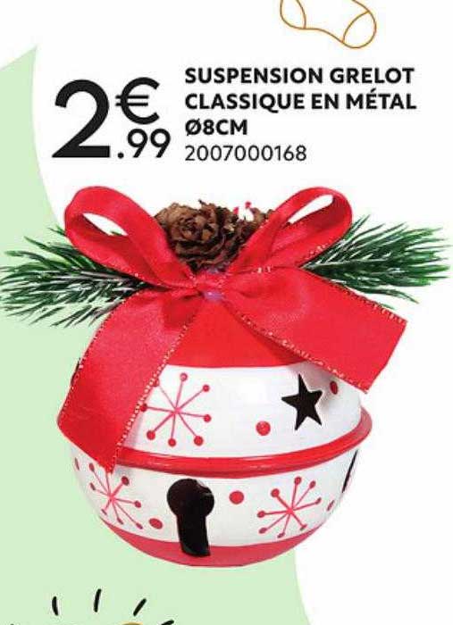 suspension grelot classique en métal ø 8 cm