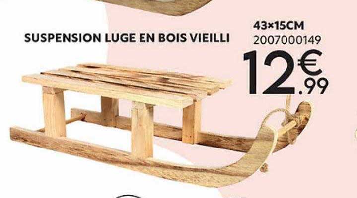 suspension luge en bois vieilli