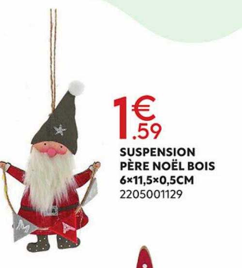 suspension père noël bois