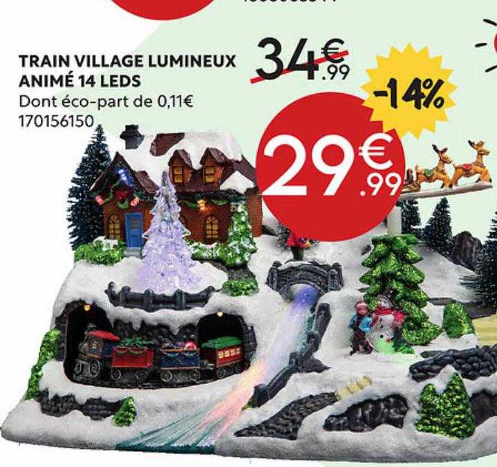 train village lumineux animé 14 leds