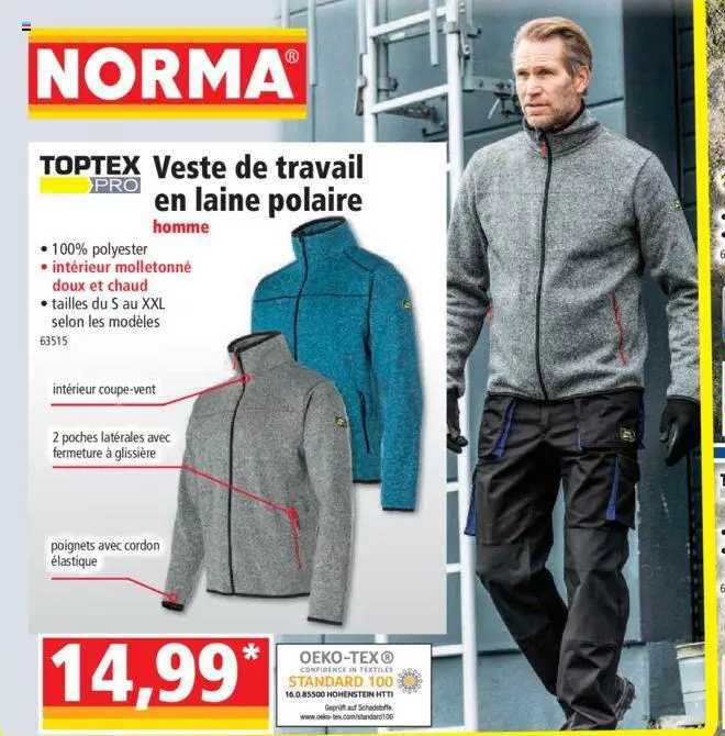 veste de travail en laine polaire homme toptex pro