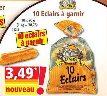 10 éclairs à garnir