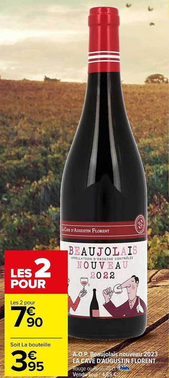 a.o.p. beaujolais nouveau 2023 la cave d'augustin florent