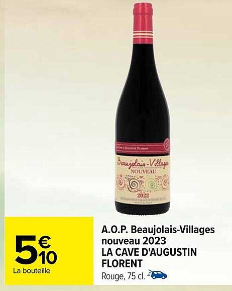 a.o.p. beaujolais-villages nouveau 2023 la cave d'augustin florent