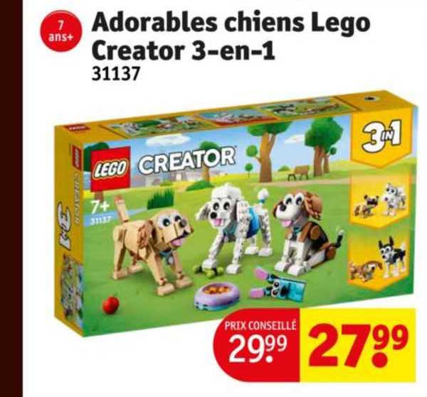 adorables chiens lego creator 3-en-1 31137