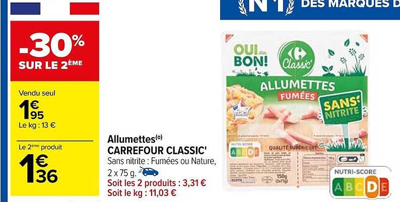 Allumettes Carrefour Classic'