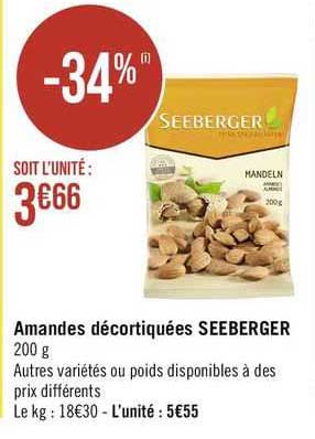 Amandes Décortiquées Seeberger