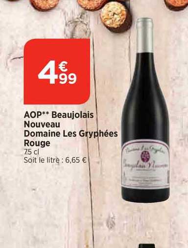 aop beaujolais nouveau domaine les gryphées rouge