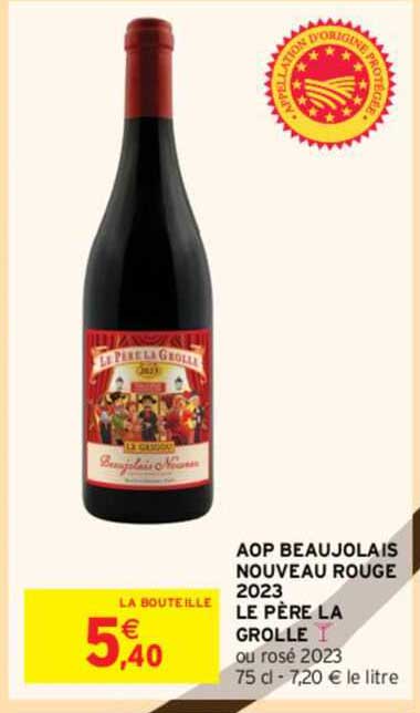 aop beaujolais nouveau rouge 2023 le père la grolle
