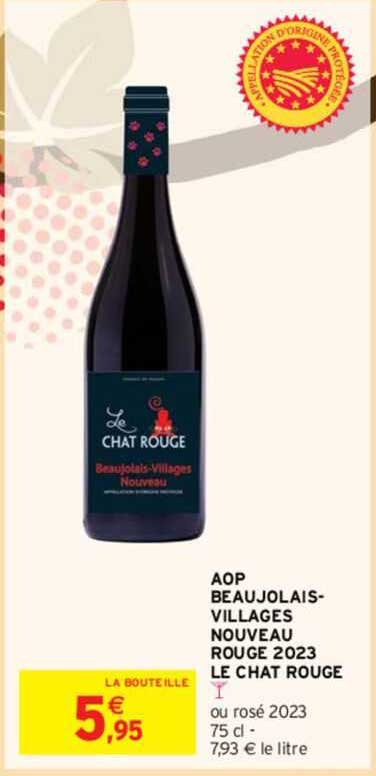 Aop Beaujolais-villages Nouveau Rouge 2023 Le Chat Rouge