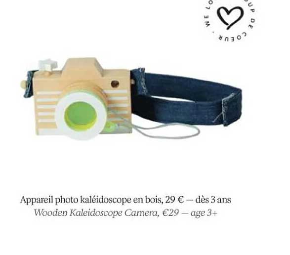 appareil photo kaléidoscope en bois