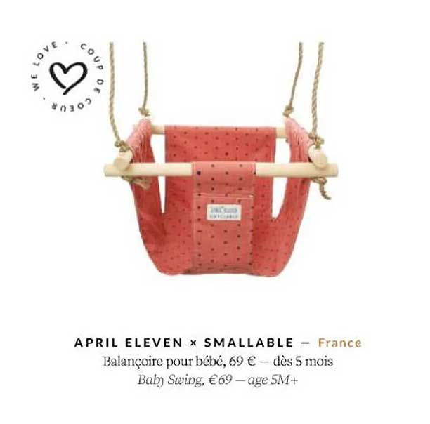 april eleven x smallable balançoire pour bébé