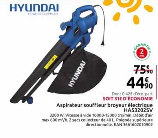 Aspirateur Souffleur Broyeur électrique Hyundai Has3202sv
