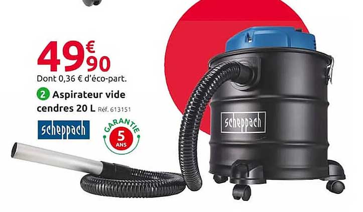 aspirateur vide cendres 20 l scheppach