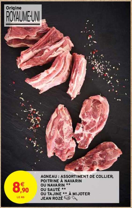 assortiment de collier, poitrine à navarin ou sauté, tajine à mijoter jean rozé