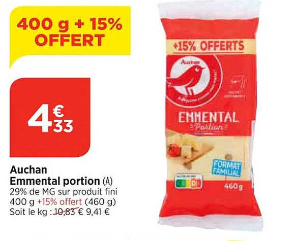 Auchan Emmental Portion