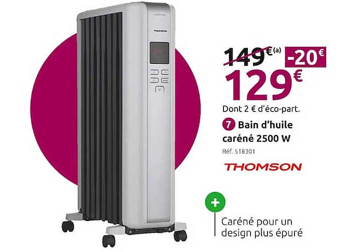 bain d'huile caréné 2500 w thomson