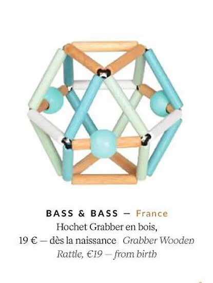 bass & bass hochet grabber en bois