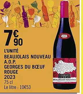 beaujolais nouveau a.o.p. georges du bœuf rouge 2023