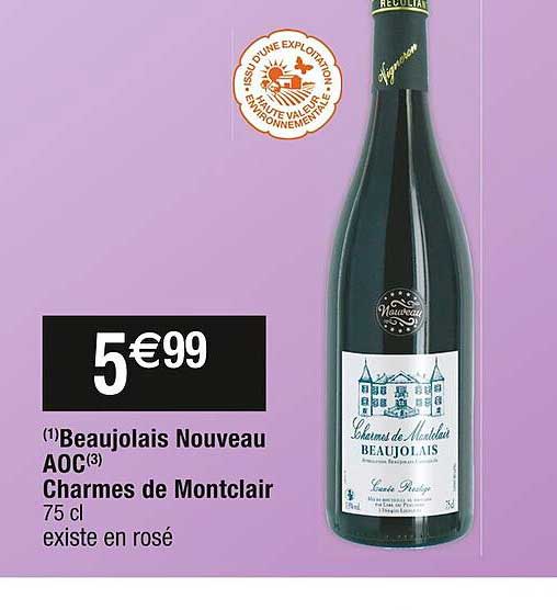 beaujolais nouveau aoc charmes de montclair
