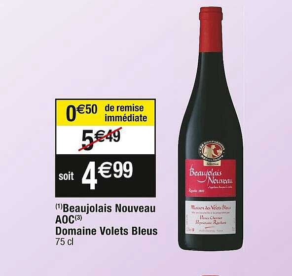 beaujolais nouveau aoc domaine volets bleus