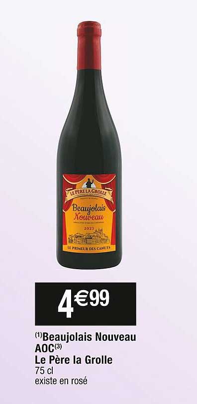 beaujolais nouveau aoc le père le grolle