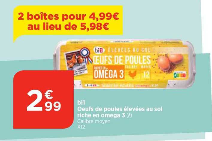 bi1 œufs de poules élevées au sol riche en oméga 3