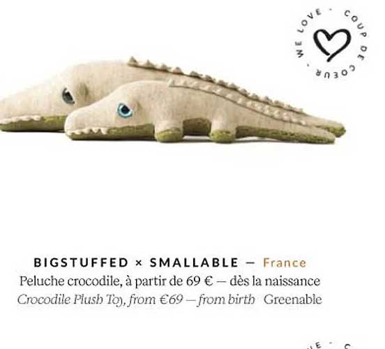 bigstuffed x smallable peluche crocodile