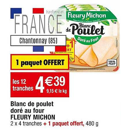 blanc de poulet doré au four fleury michon