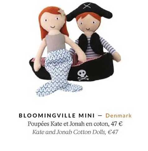 bloomingville mini poupées kate et jonah en coton