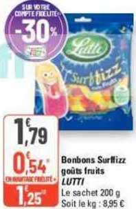 bonbons surffizz goût fruits lutti
