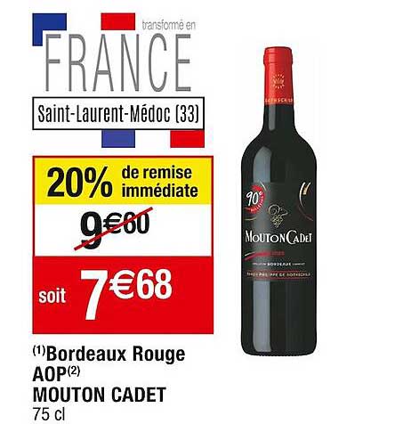 bordeaux rouge aop mouton cadet