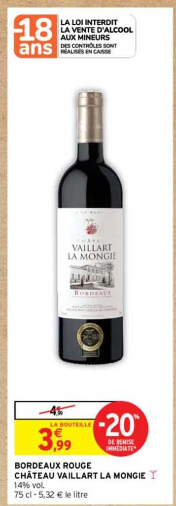 bordeaux rouge château vaillant la monge