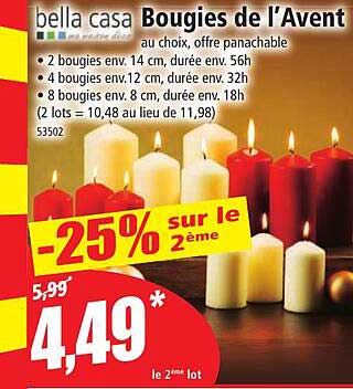 bougies de l'avent bella casa