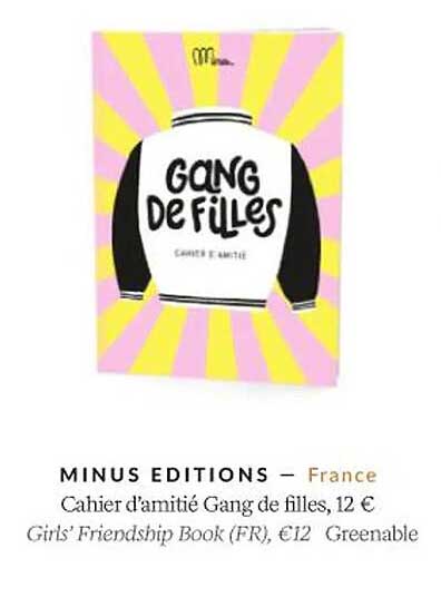 cahier d'amitié gang de filles - minus éditions