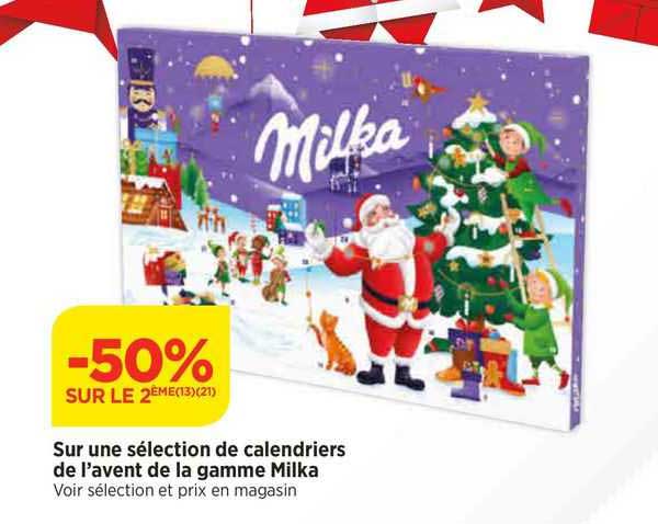 calendrier de l'avent de la gamme milka