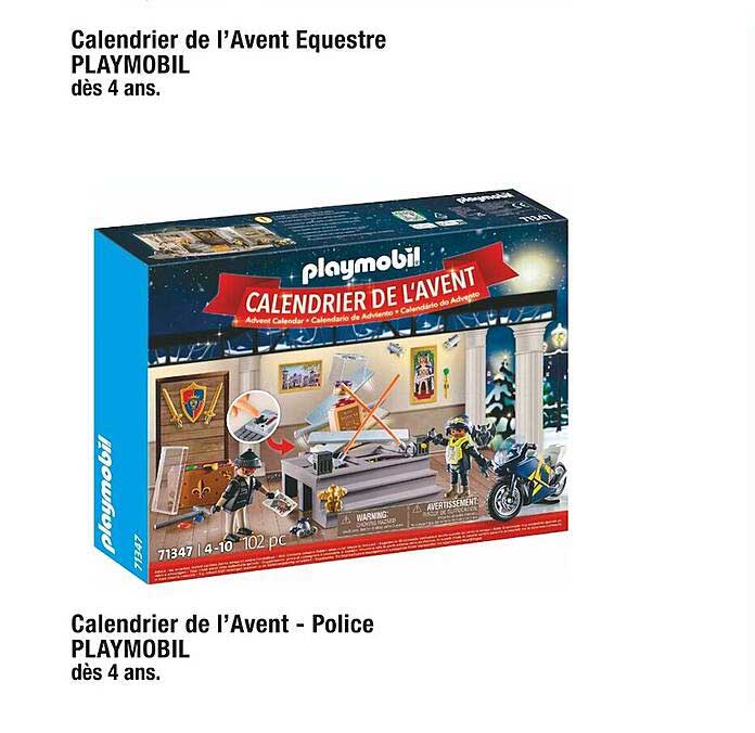 calendrier de l'avent équestre, calendrier de l'avent - police playmobil