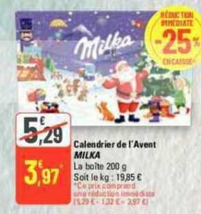 calendrier de l'avent milka