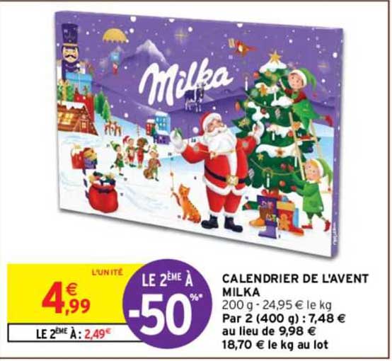 calendrier de l'avent milka