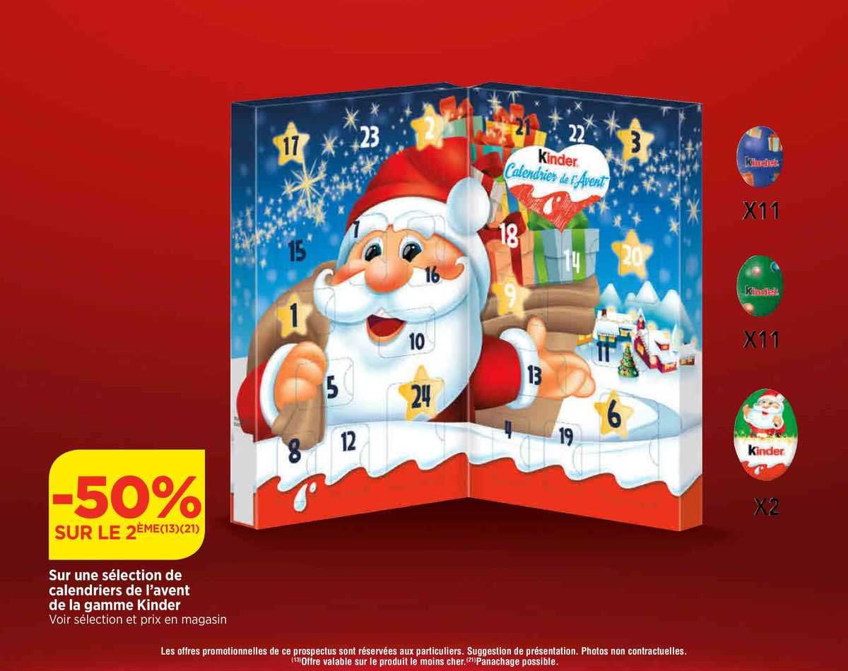 calendriers de l'avent de la gamme kinder