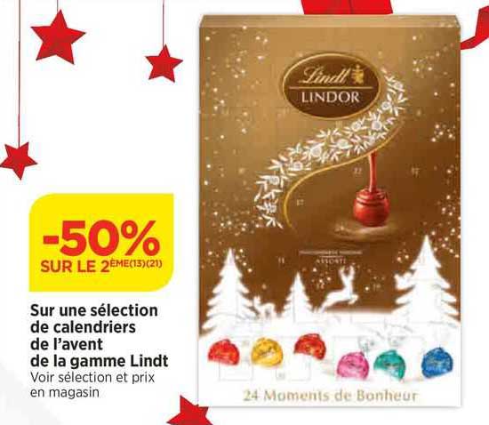 calendriers de l'avent de la gamme lindt