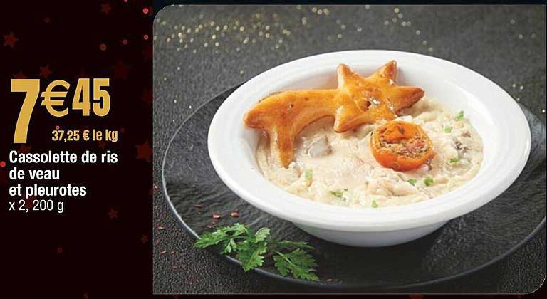 cassolette de ris de veau et pleurotes