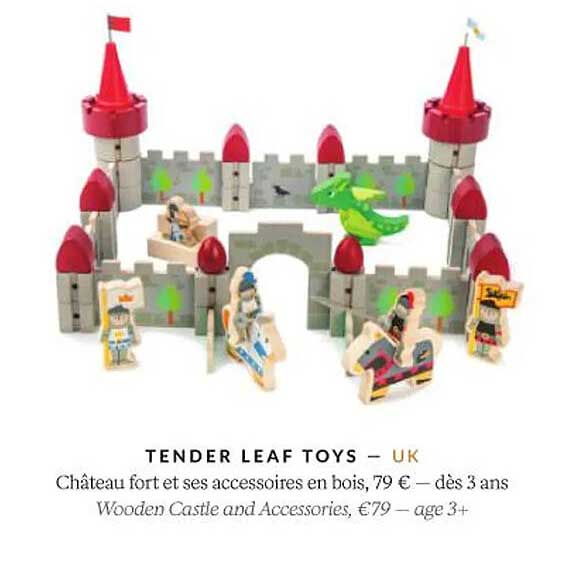 château fort et ses accessoires en bois - tender leaf toys
