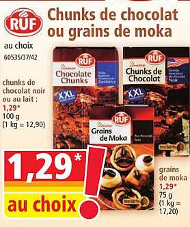 Chunks De Chocolat Ou Grains De Moka Ruf