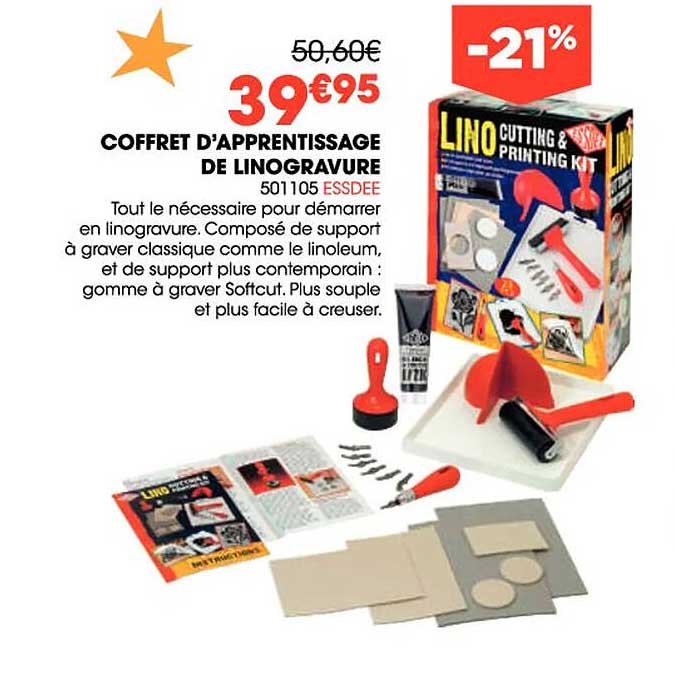coffret d'apprentissage de linogravure essdee