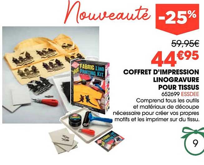 coffret d'impression linogravure pour tissue essdee