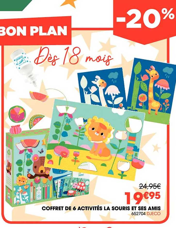 coffret de 6 activités la souris et ses amis djeco