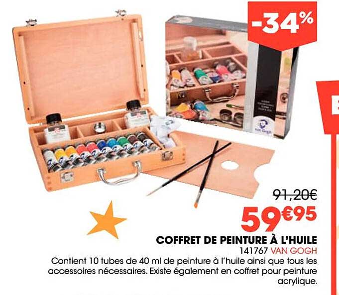 coffret de peinture à l'huile van gogh