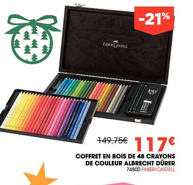 coffret en bois de 48 crayons de couleur albrecht dürer