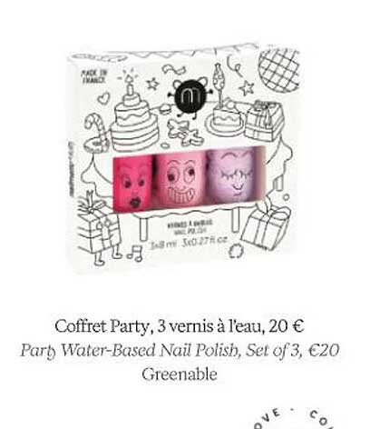 coffret party, 3 vernis à l'eau
